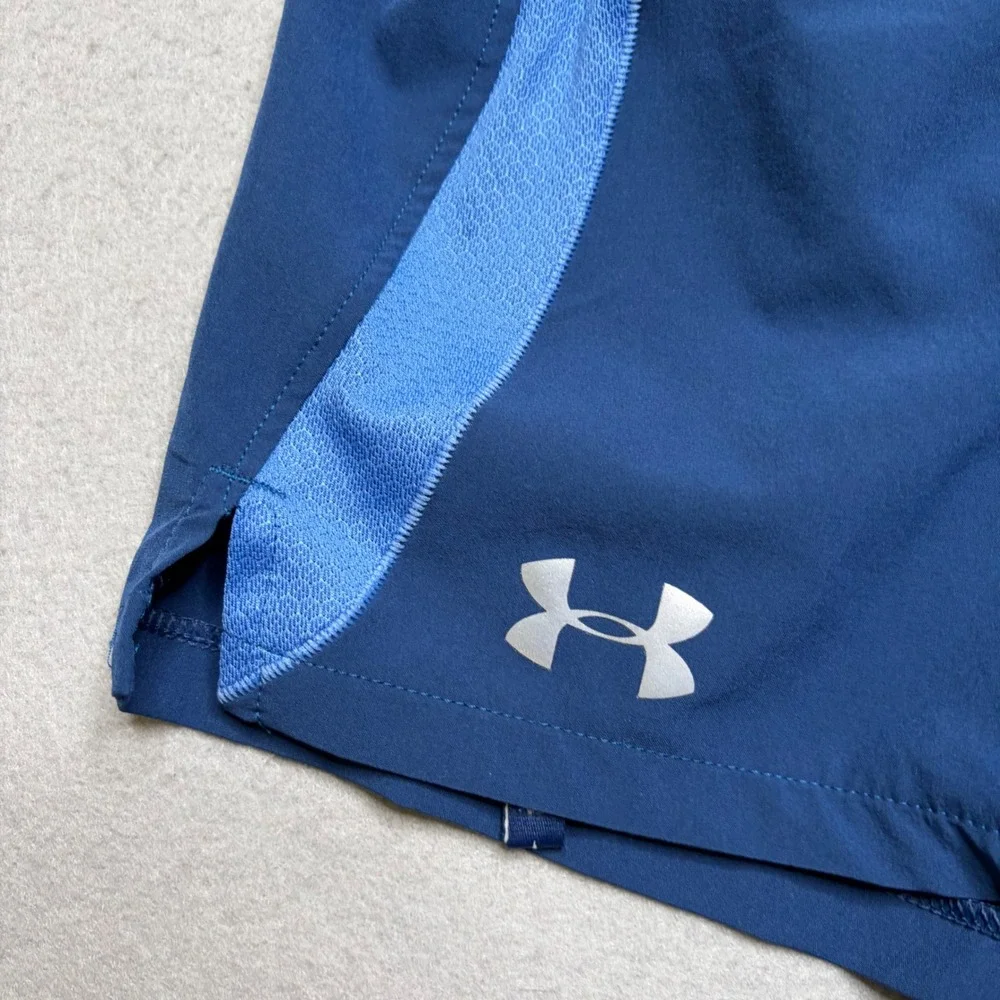 Under Armour Shorts Womens XS Blue Speedpocket HeatGear Running Athletic